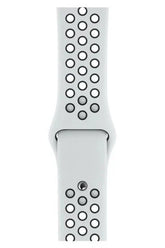 Apple Watch Uyumlu Delikli Silikon Kordon Beyaz Siyah